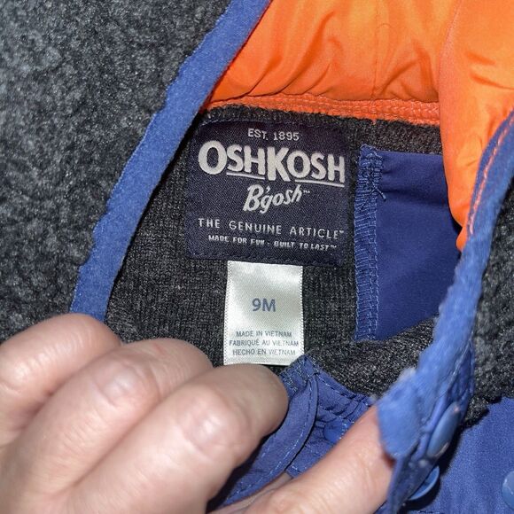 OshKosh B’gosh Cozy Pullover Sherpa Fleece Sweatshirt Jacket Size 9 Months Farm - Picture 4 of 5